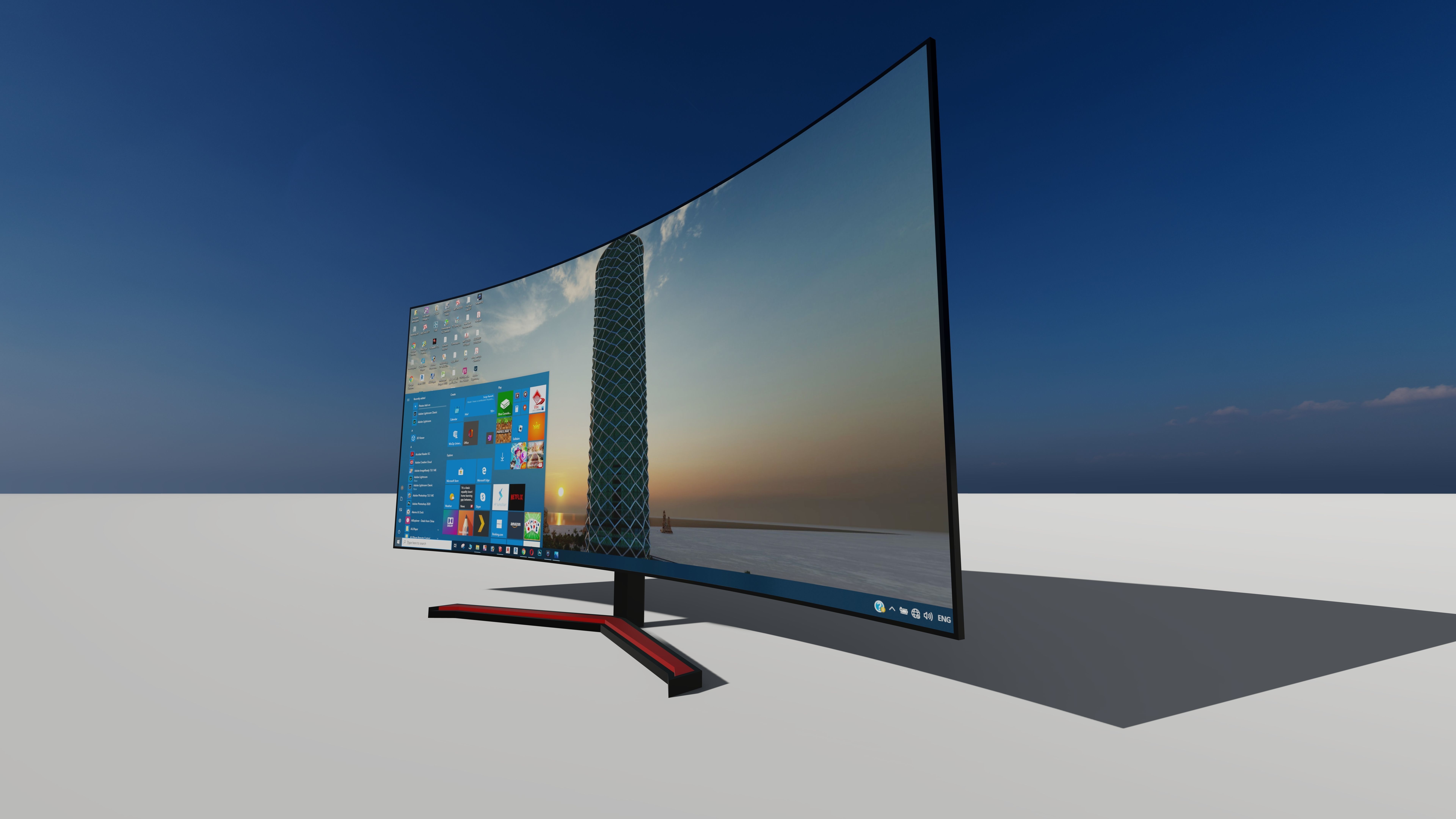 Gaming monitor  Low-poly 3D model_2