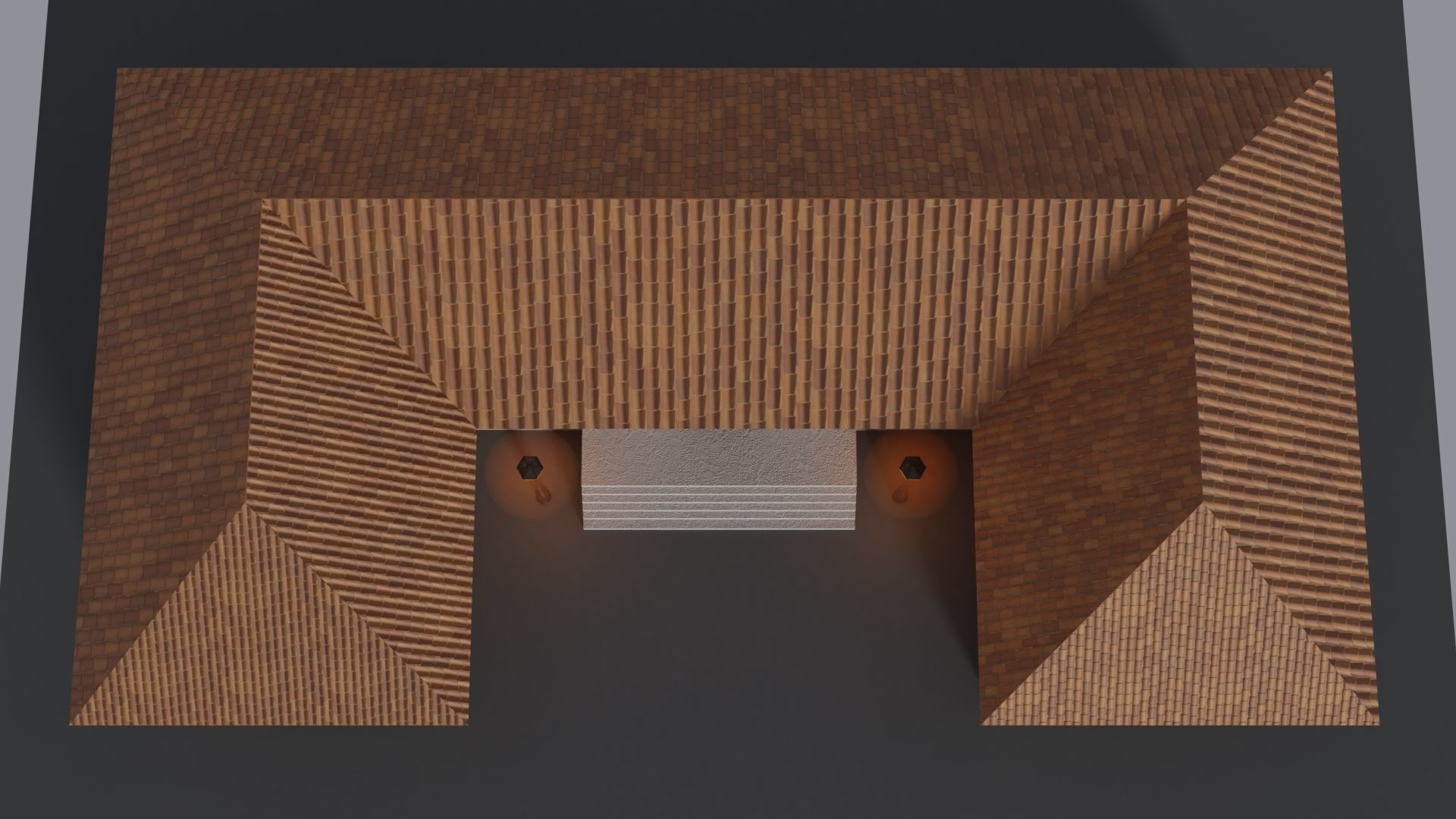 House with roof Low-poly 3D model_6