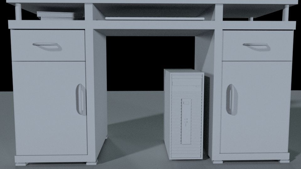 desk computer 3D model_3