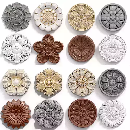 Decorative Wall Rosettes model 02 Low-poly 3D model