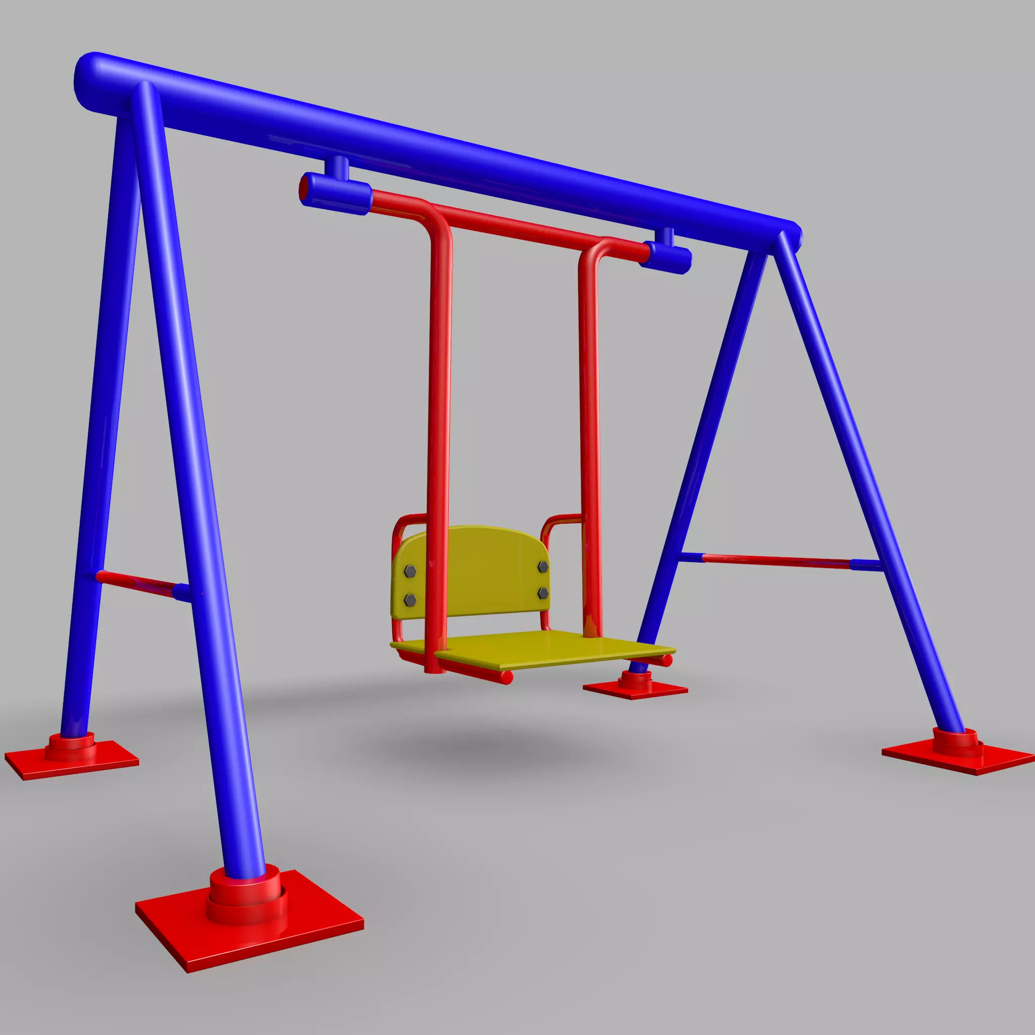 Swing metal set Low-poly 3D model
