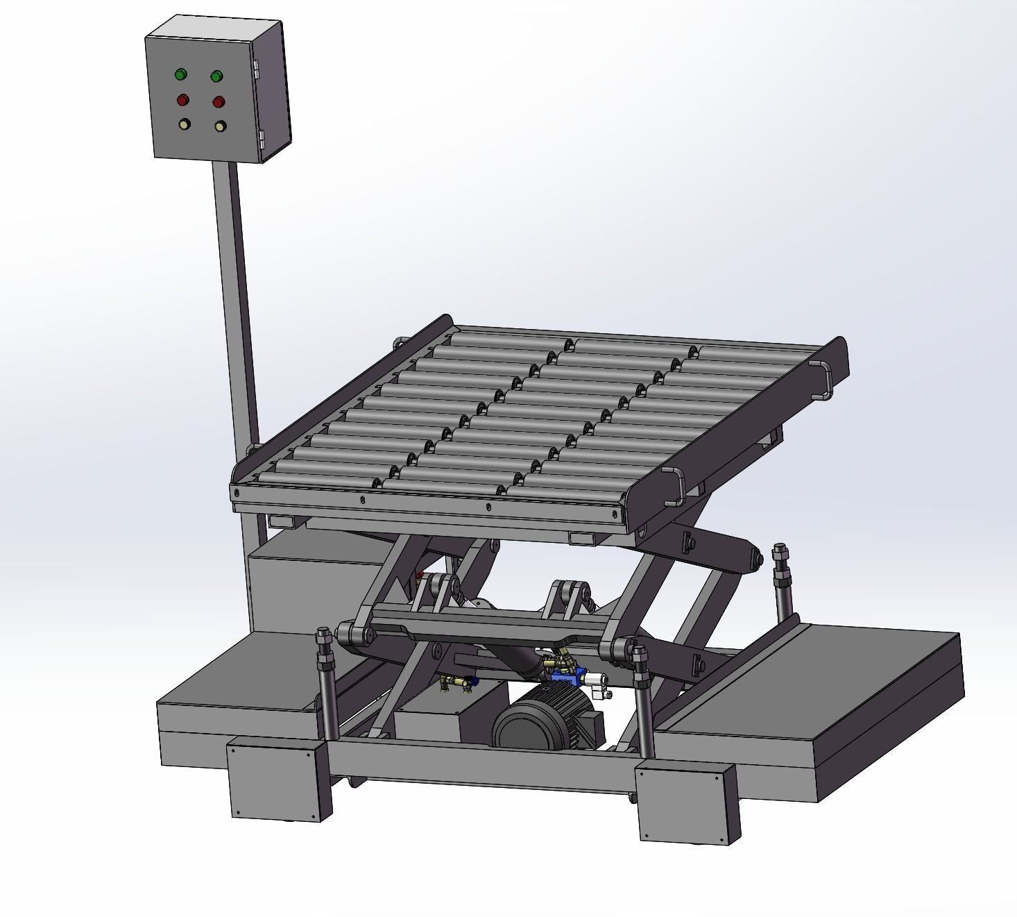 Scissor lifting platform machine Assembly 3D model_9