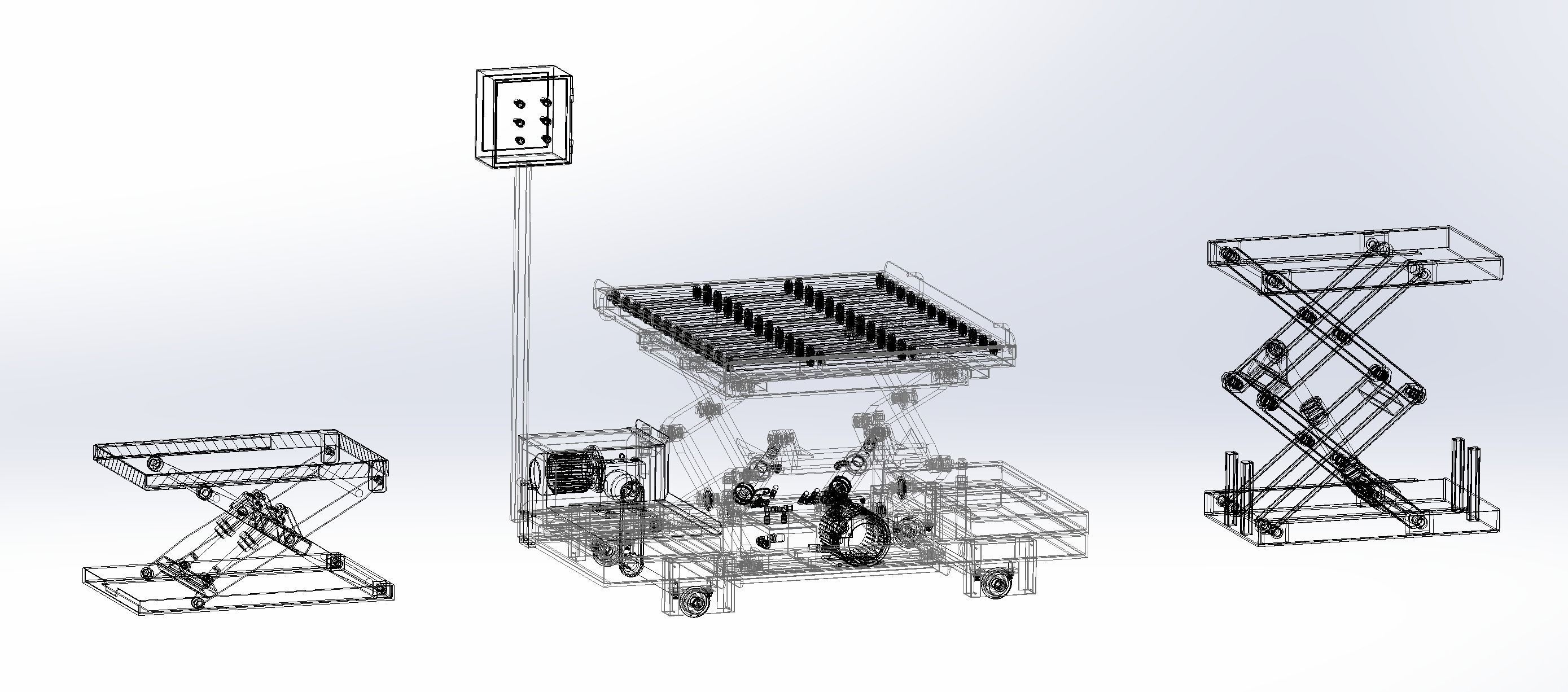 Scissor lifting platform machine Assembly 3D model_8