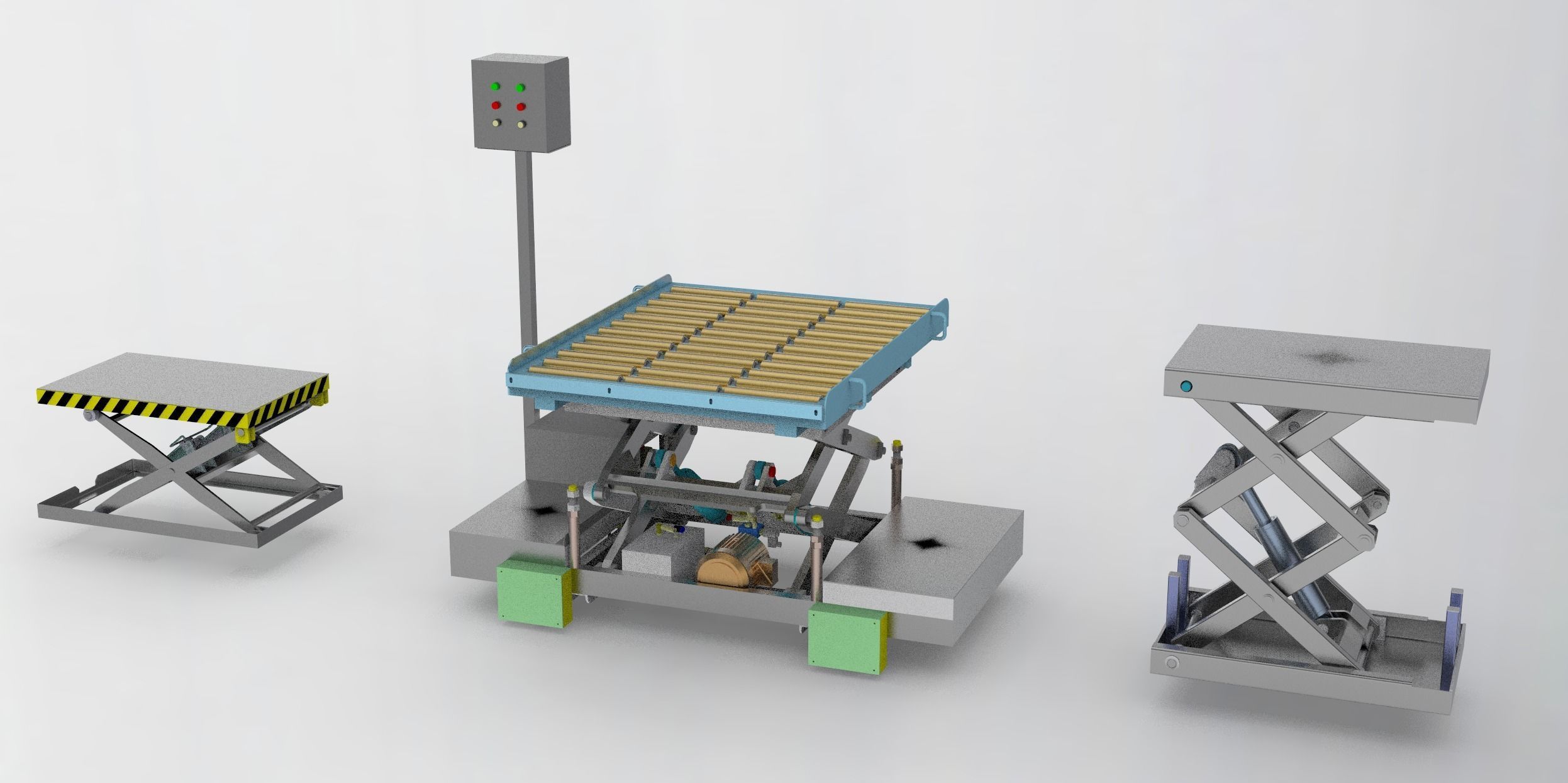 Scissor lifting platform machine Assembly 3D model_4