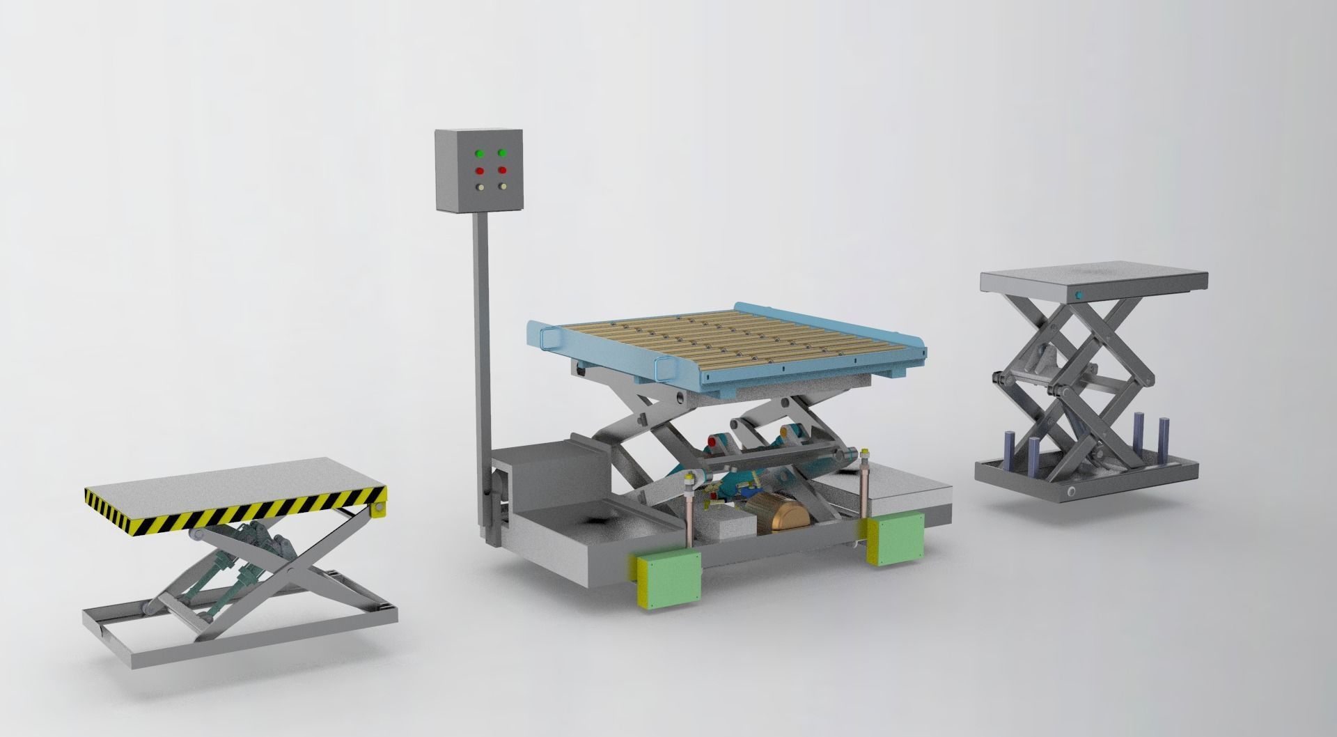Scissor lifting platform machine Assembly 3D model_3