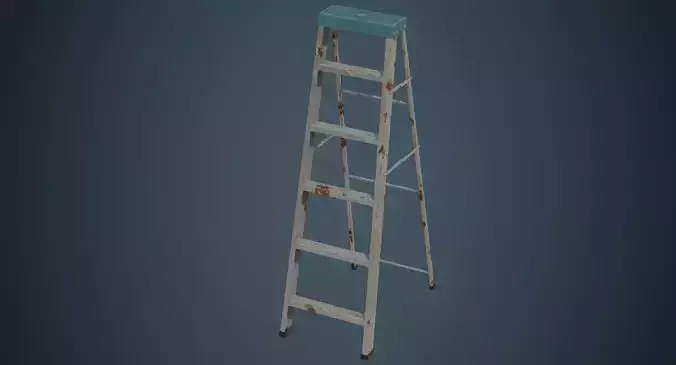 Step Ladder 5B Low-poly 3D model
