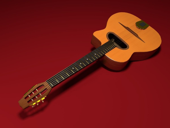 Maccaferri Style Guitar Low-poly 3D model