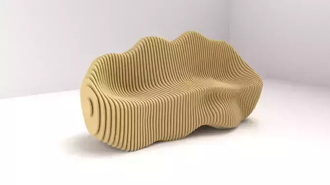 Parametric bench 3D model 01 3D model