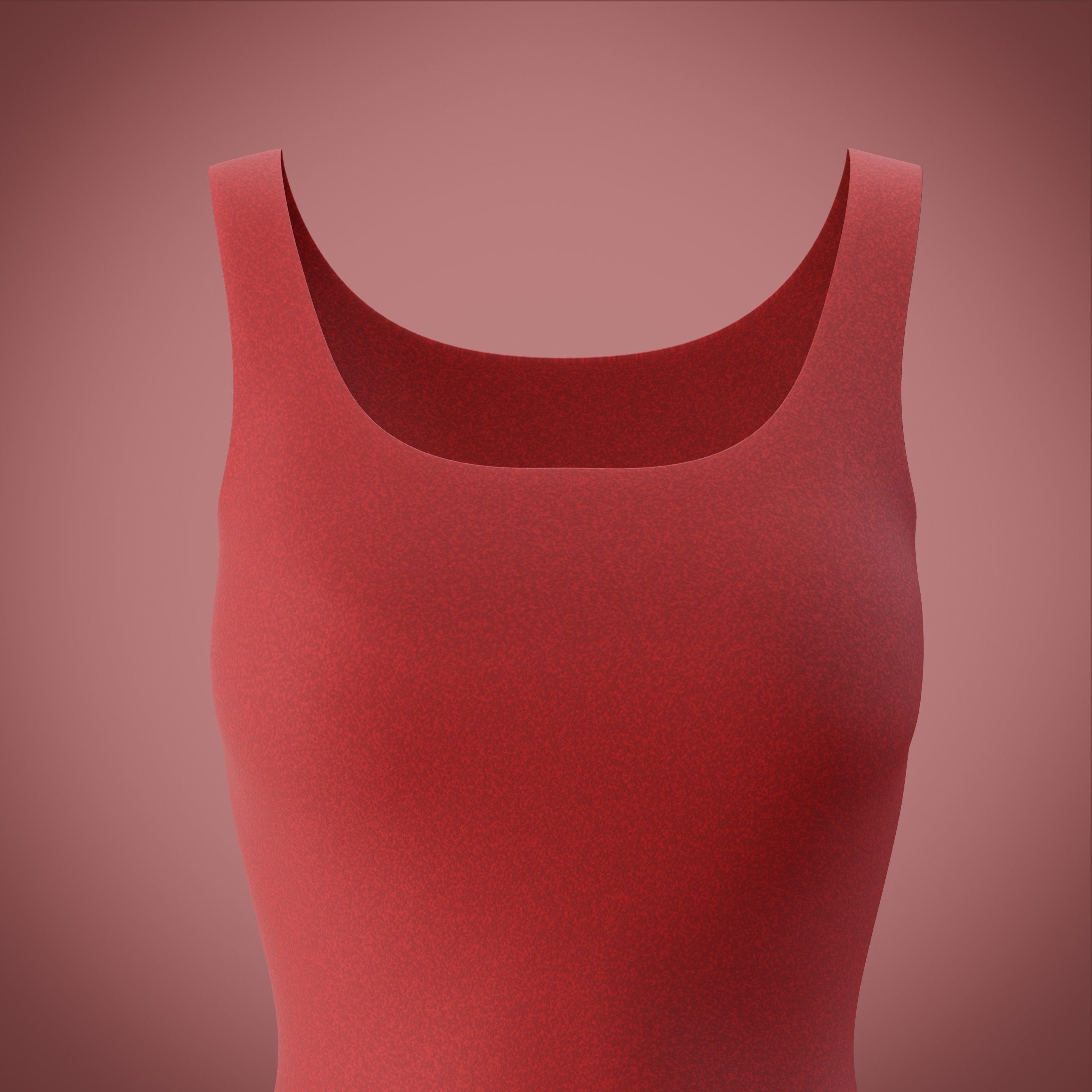 red gown with high slit Low-poly 3D model_6
