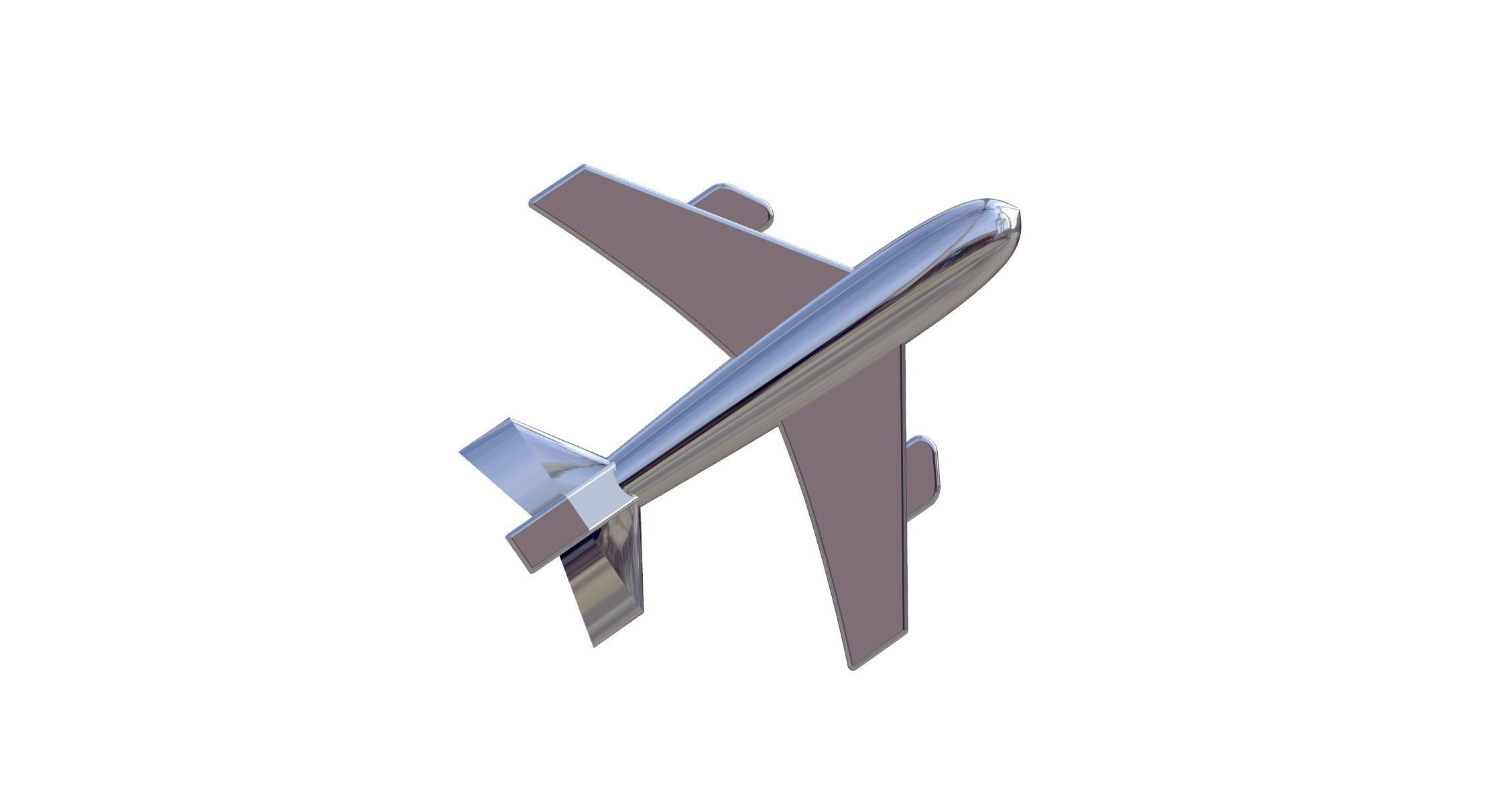 Airplane Model silver 3D model_5