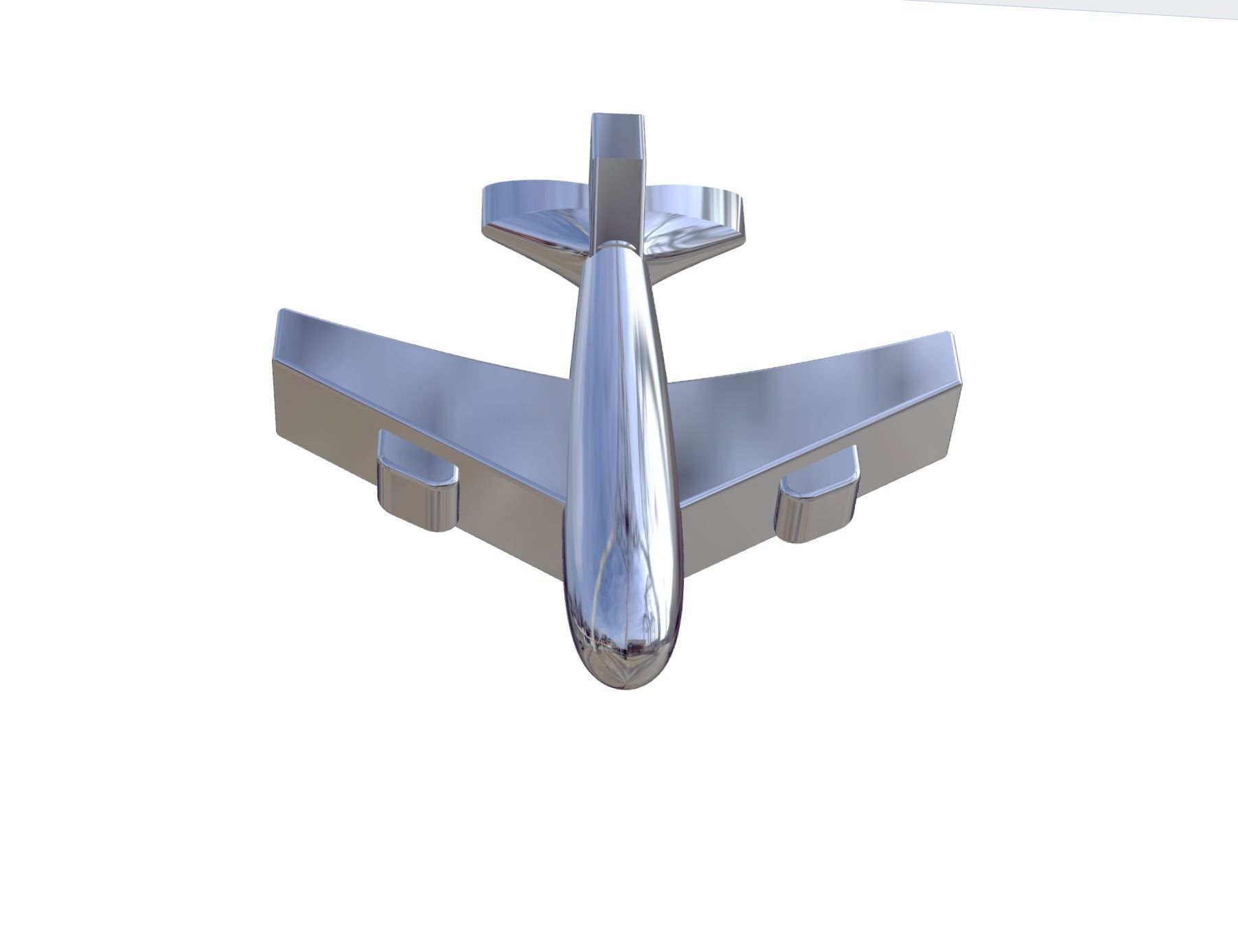 Airplane Model silver 3D model_4