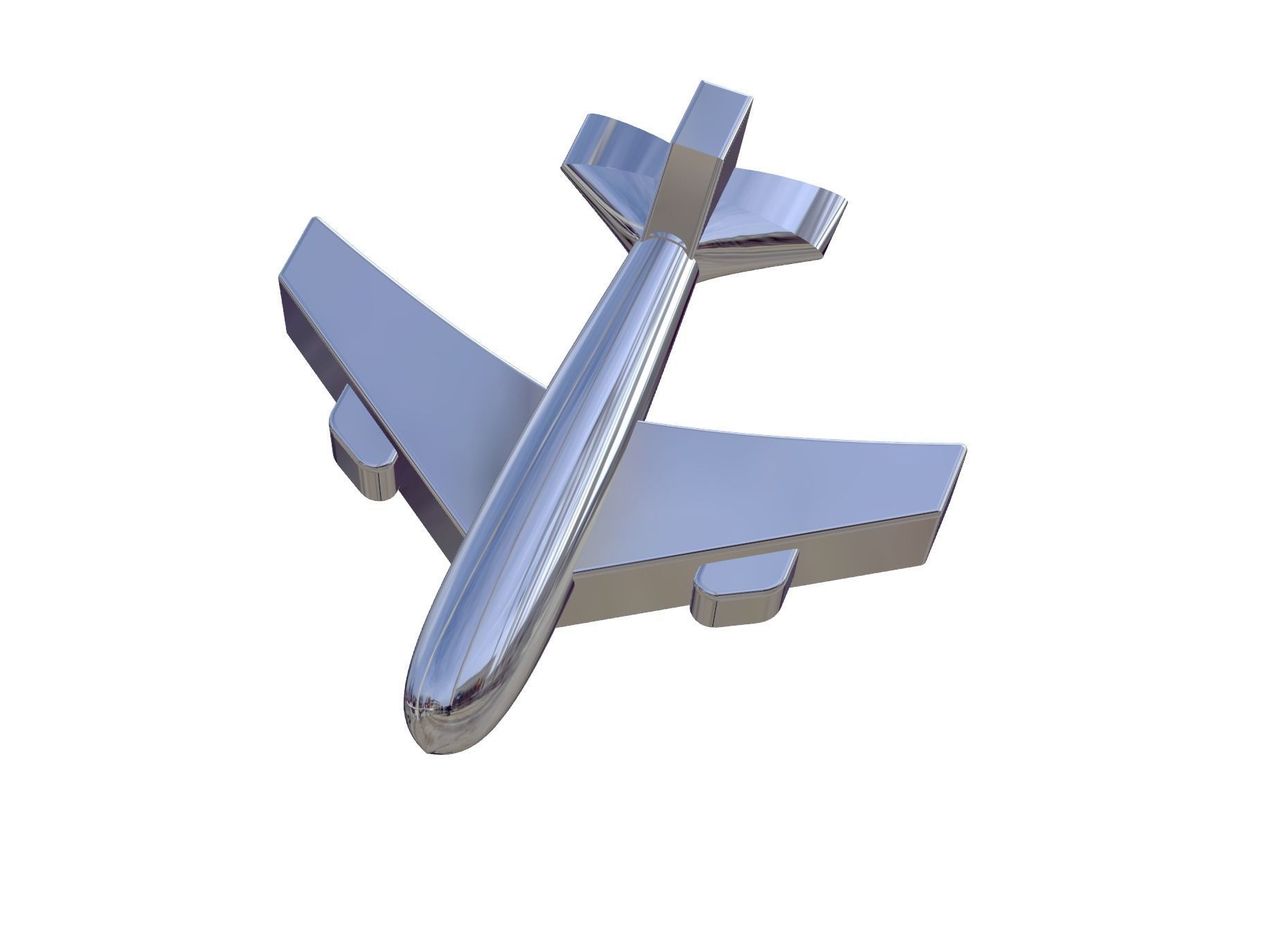 Airplane Model silver 3D model_2
