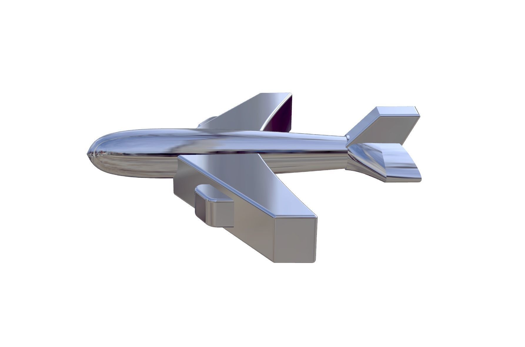 Airplane Model silver 3D model_3