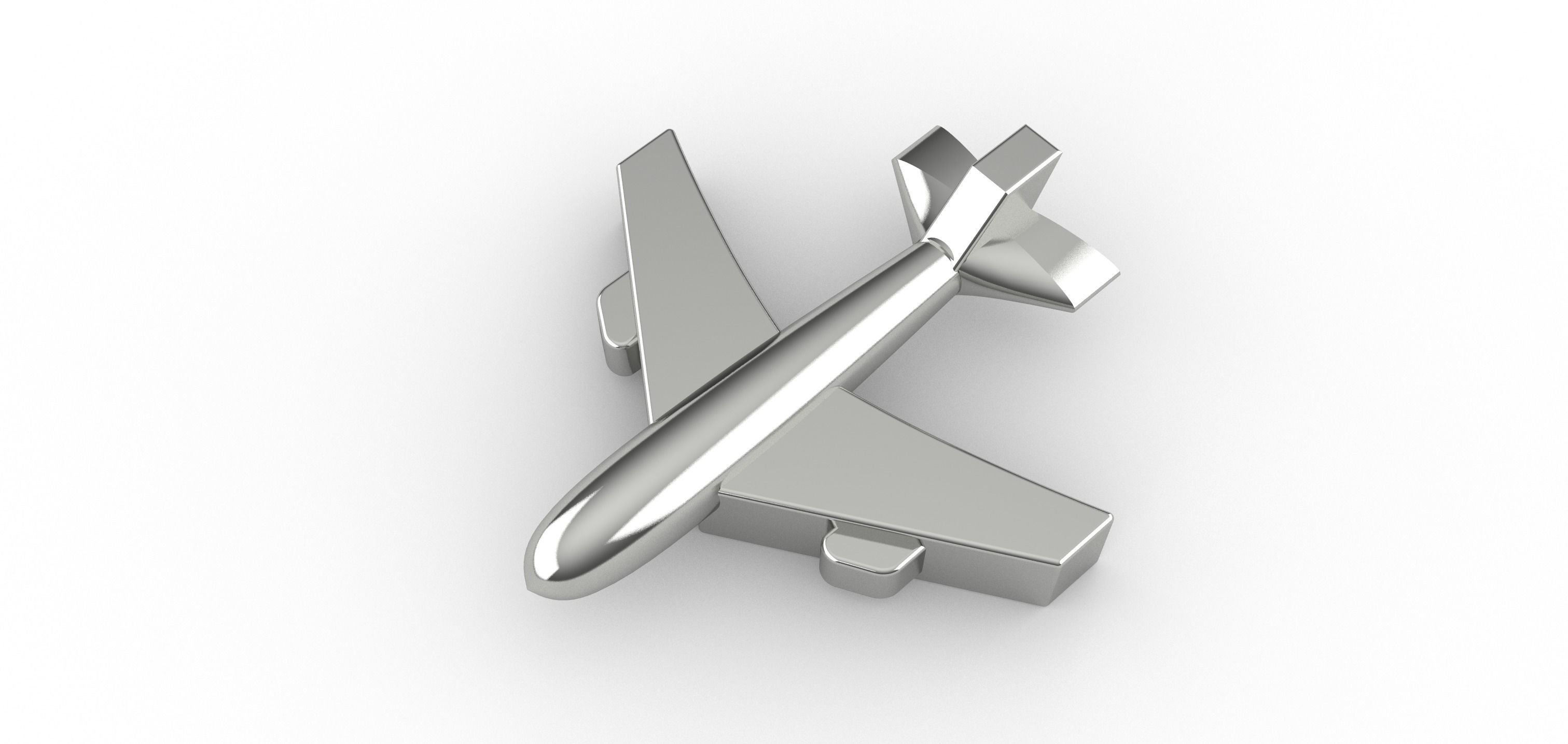 Airplane Model silver 3D model_1
