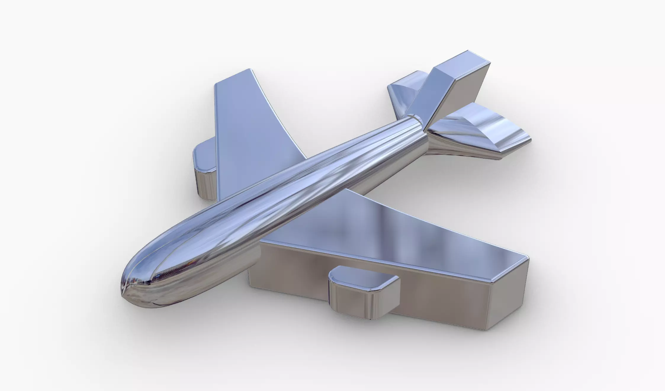 Airplane Model silver 3D model_0