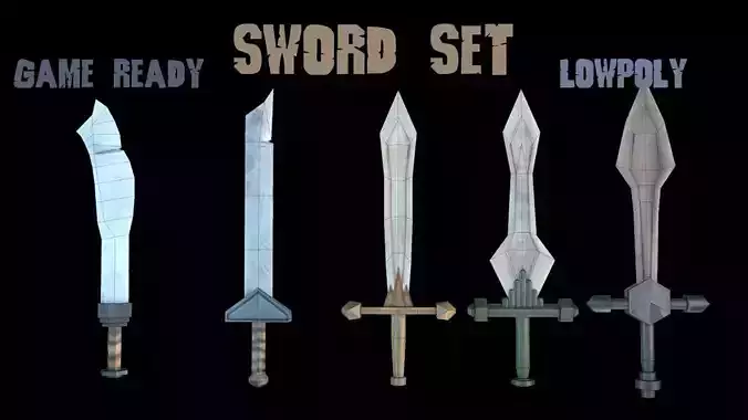 Low poly Swords - Game Assets