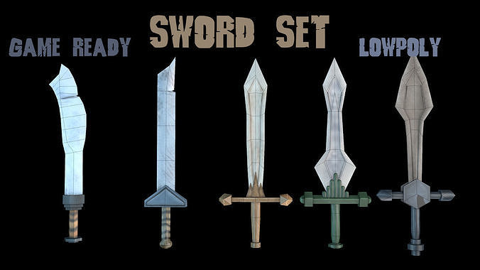 Low poly Swords - Game Assets Low-poly 3D model