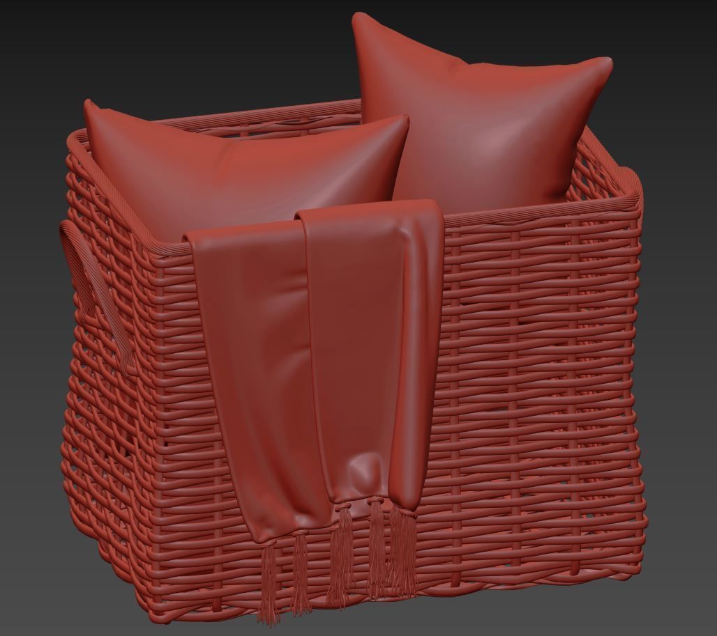 Potterybarn Aubrey Woven Oversized Rectangle Basket 3D model_6