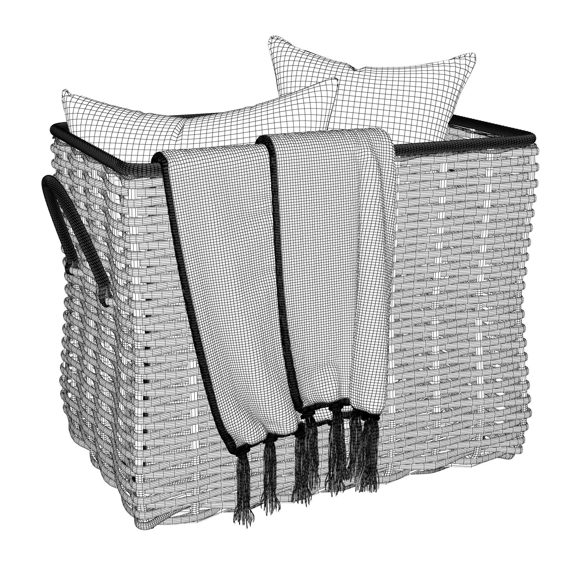 Potterybarn Aubrey Woven Oversized Rectangle Basket 3D model_3