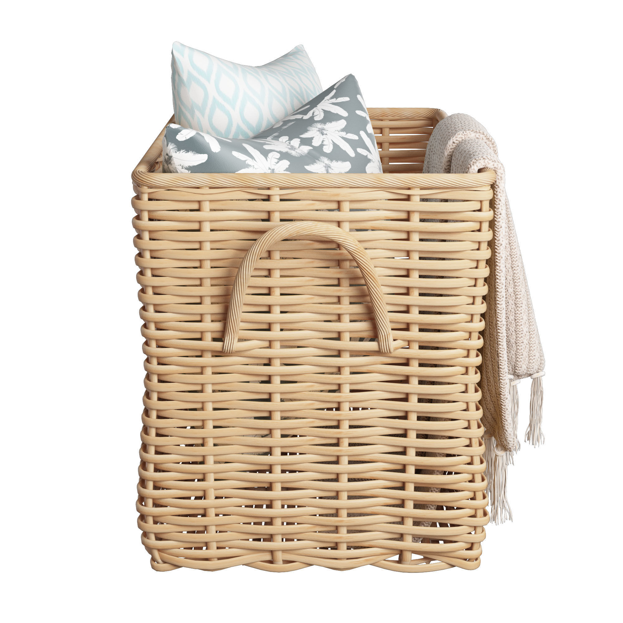 Potterybarn Aubrey Woven Oversized Rectangle Basket 3D model_2