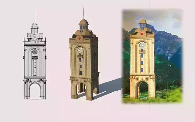 Wanxian Xishan Bell tower  3D model