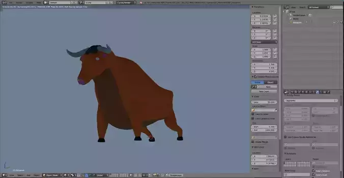 Classic Bull model in blender Free low-poly 3D model