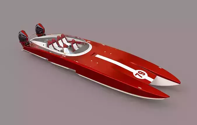 Powerboat C3800  red 3D model