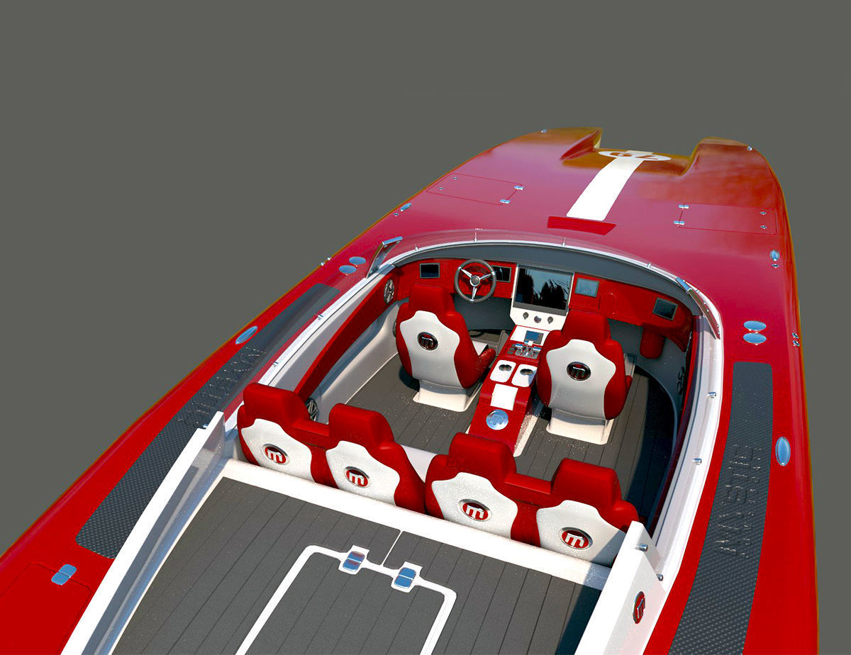 Powerboat C3800  red 3D model_3