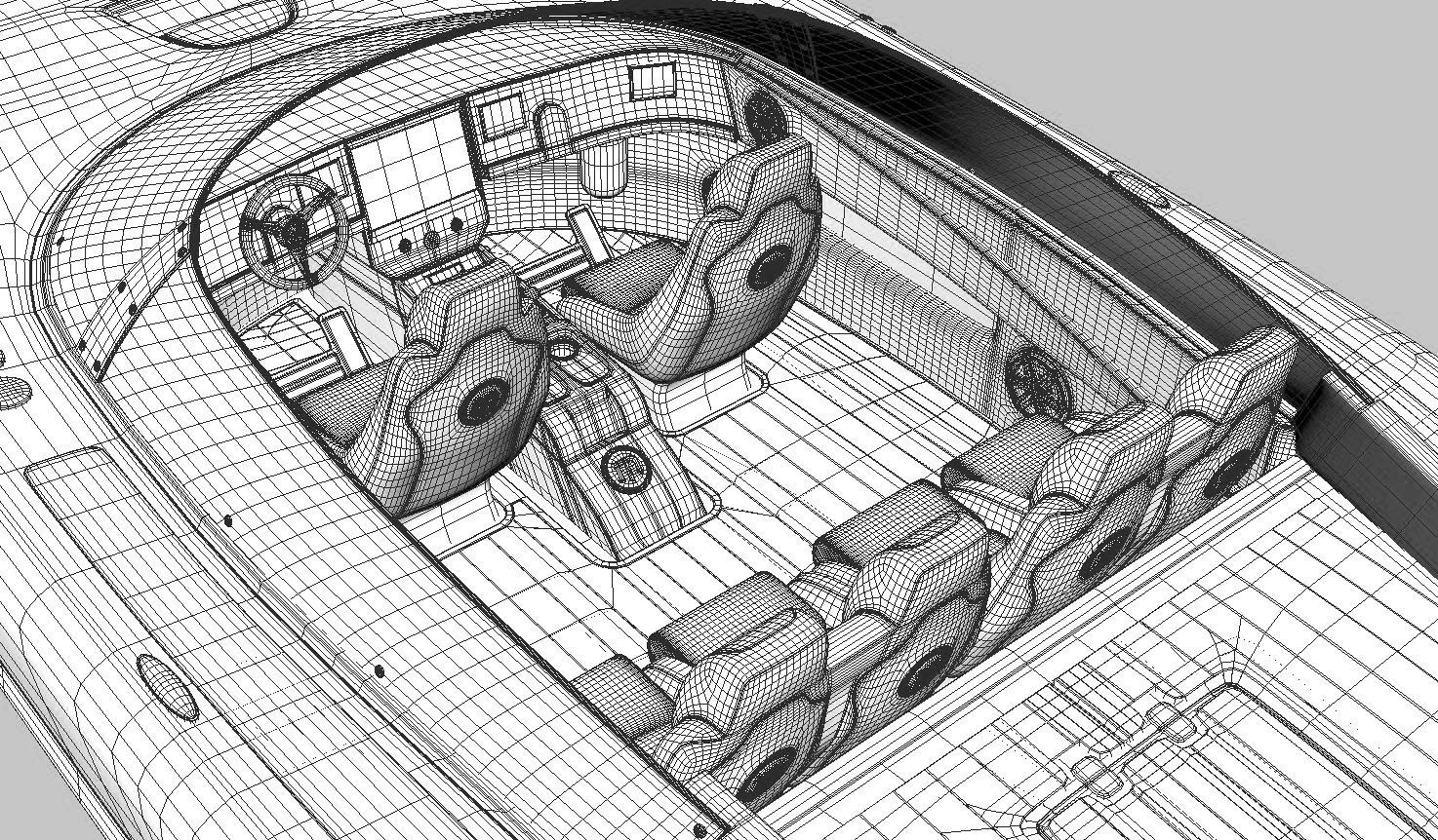 Powerboat C3800  red 3D model_7