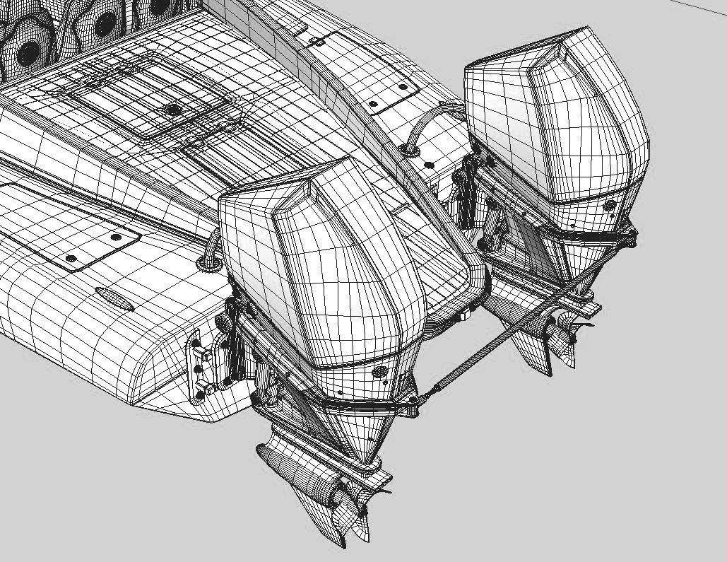 Powerboat C3800  red 3D model_8