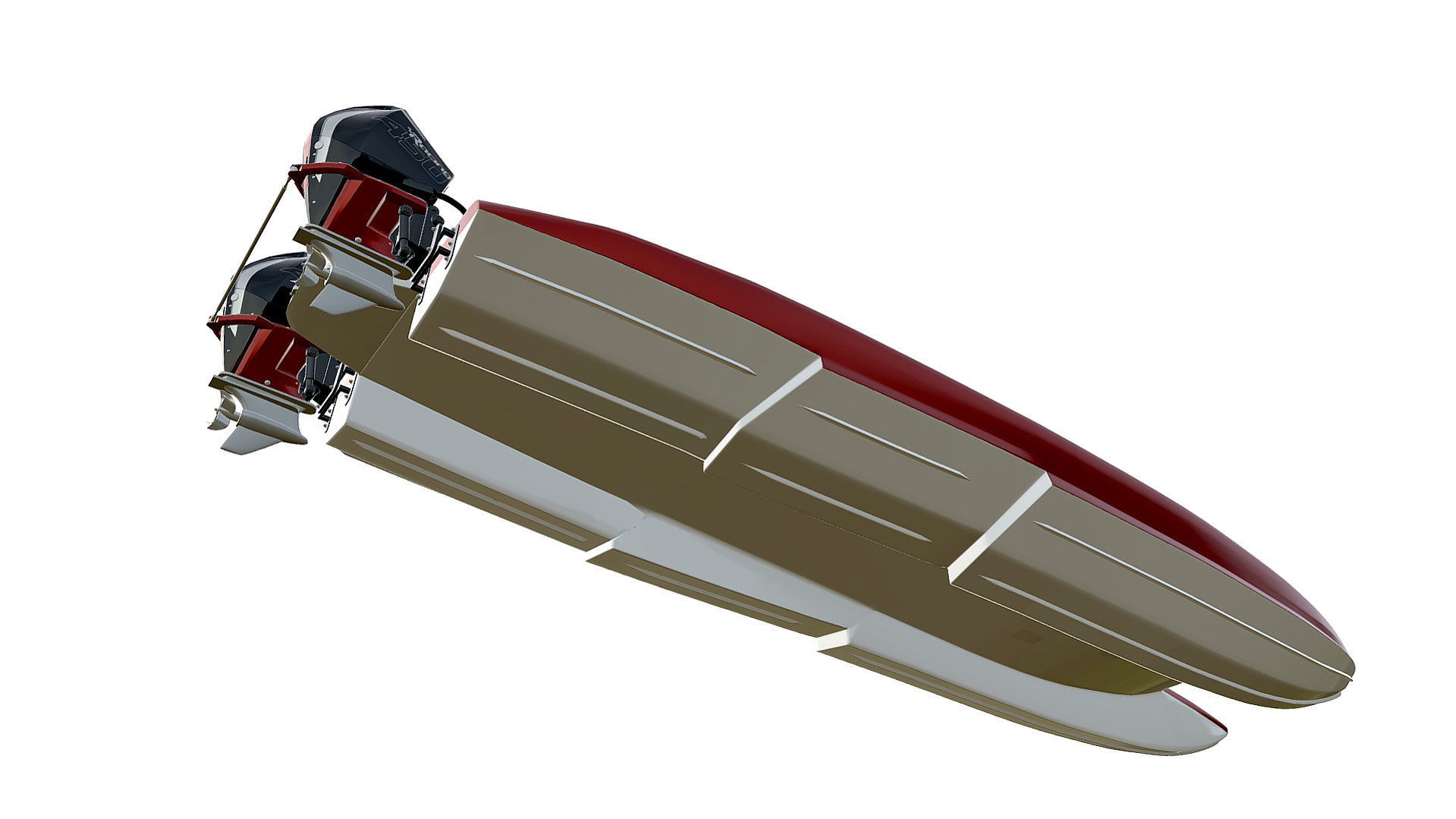 Powerboat C3800  red 3D model_5