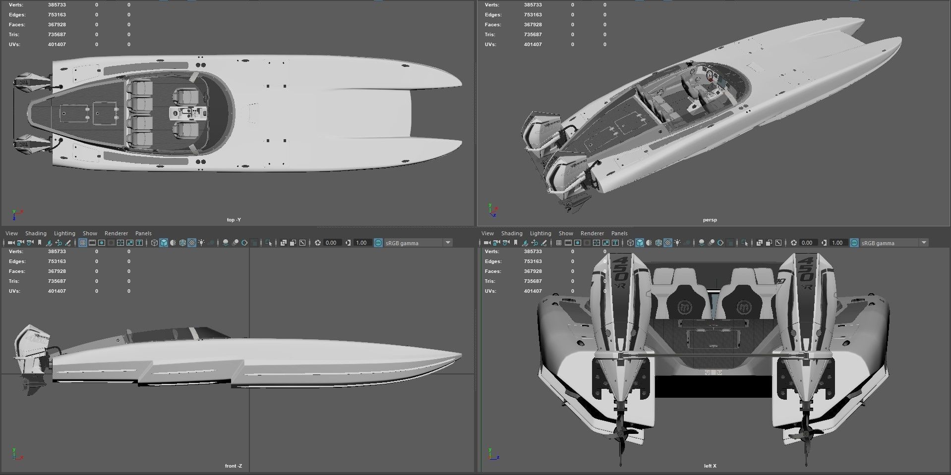 Powerboat C3800  white 3D model_9