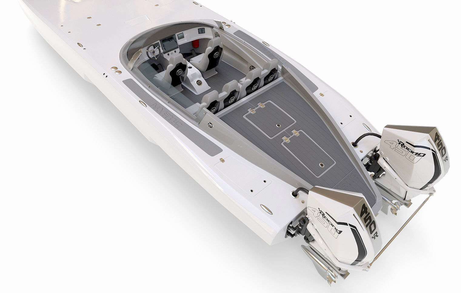 Powerboat C3800  white 3D model_3