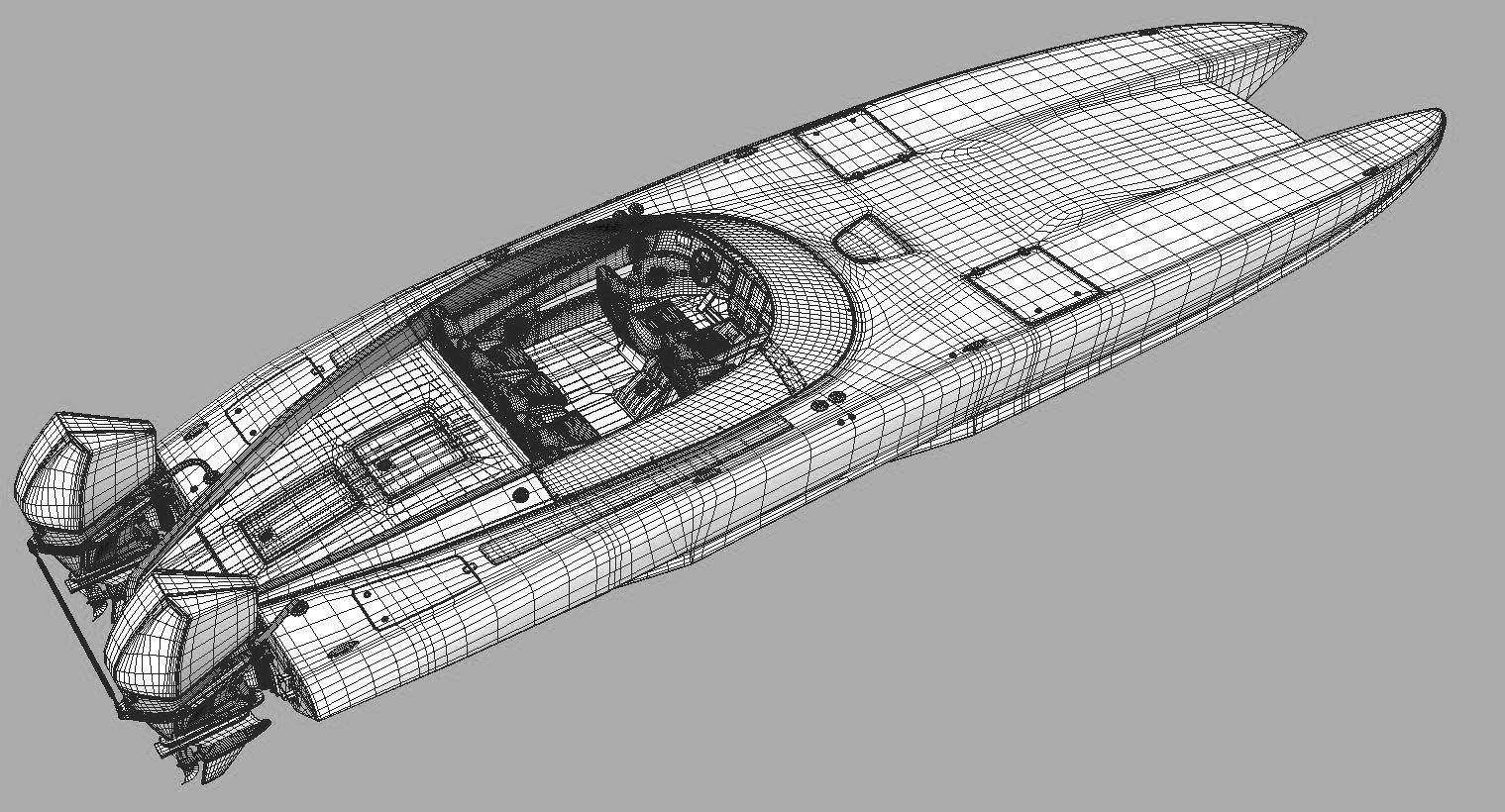 Powerboat C3800  white 3D model_11