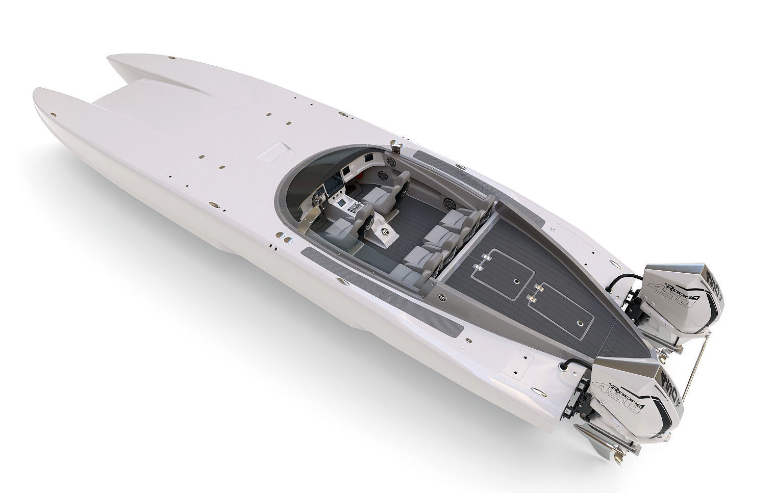Powerboat C3800  white 3D model_1