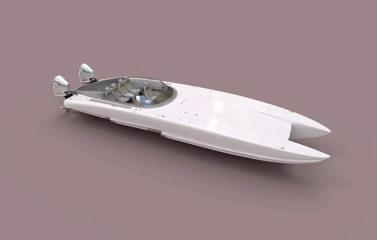 Powerboat C3800  white 3D model_0
