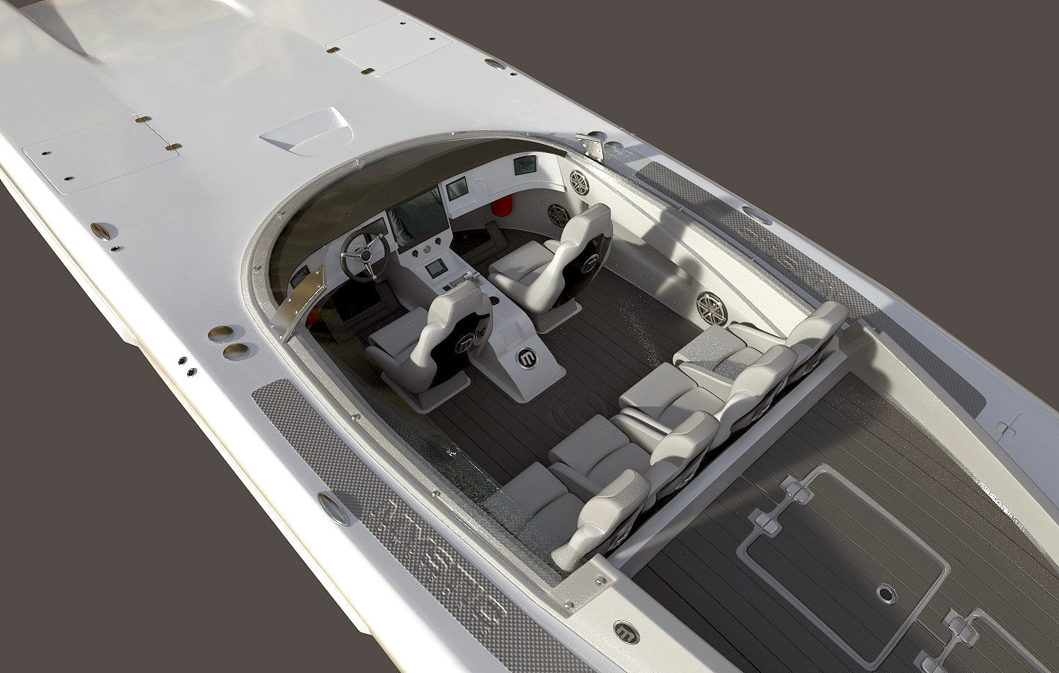 Powerboat C3800  white 3D model_2