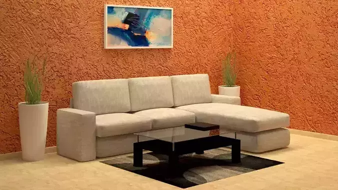 Living Room Interior - Couch 
