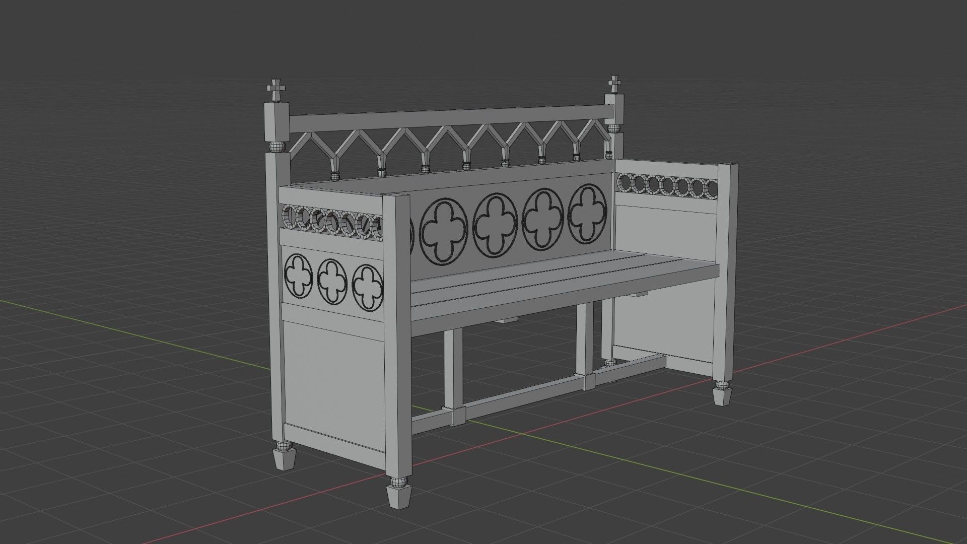 Medieval bench Free 3D model_1