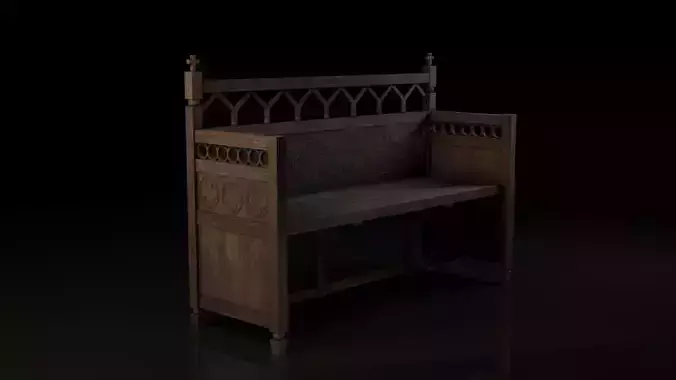 Medieval bench Free 3D model