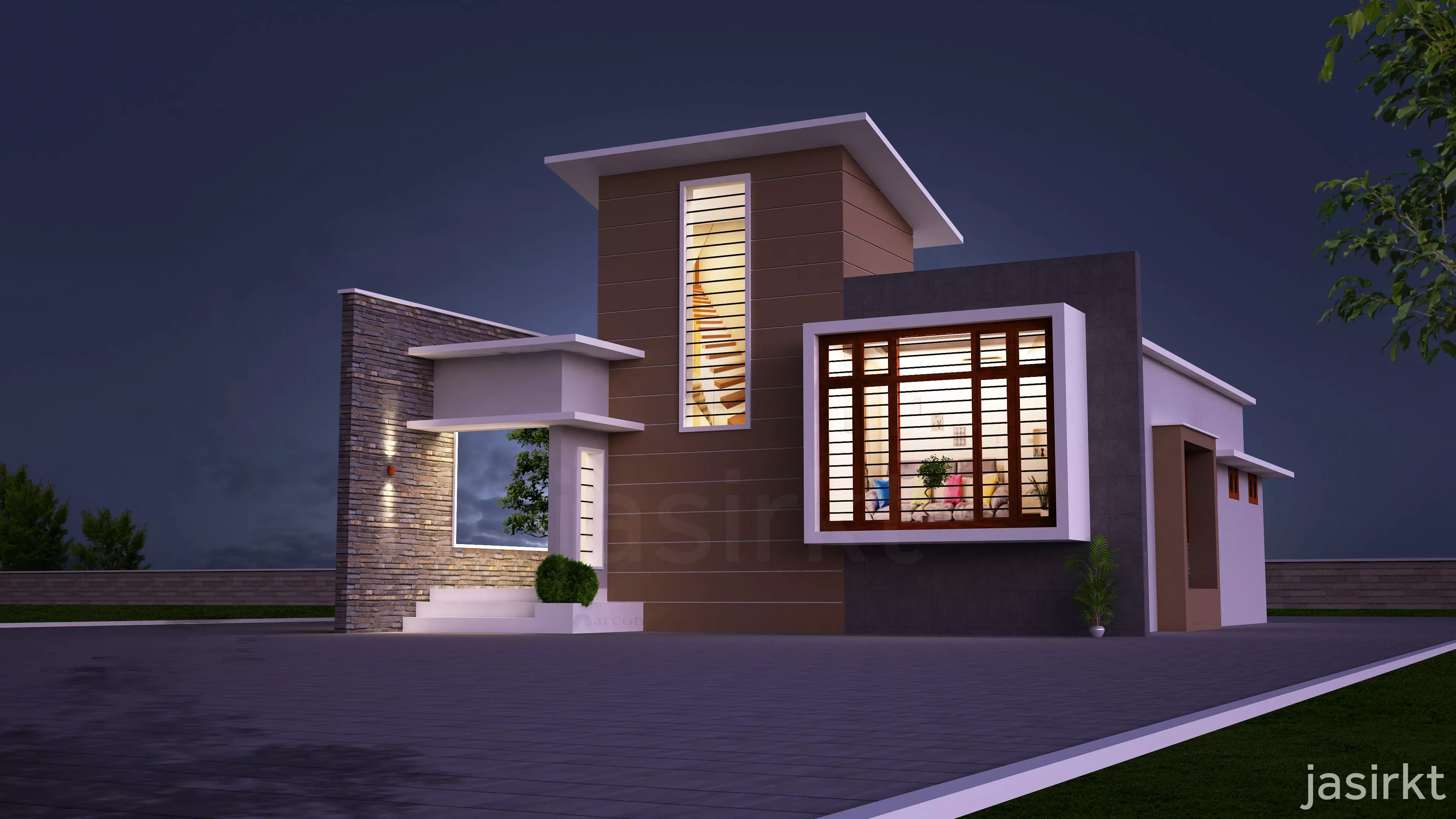 HOME 1 house in india 3D model_0