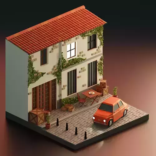 Low-poly Italy installation