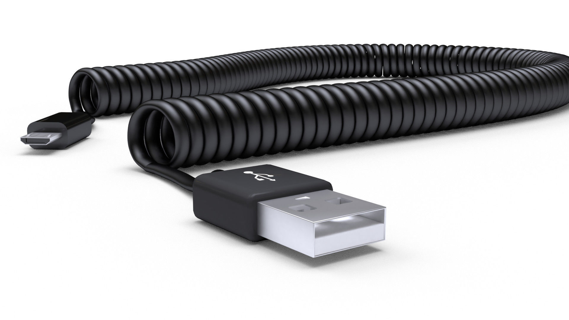 Coiled USB cable 3D model_3