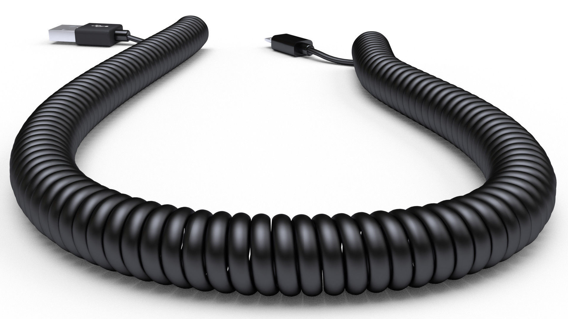 Coiled USB cable 3D model_6