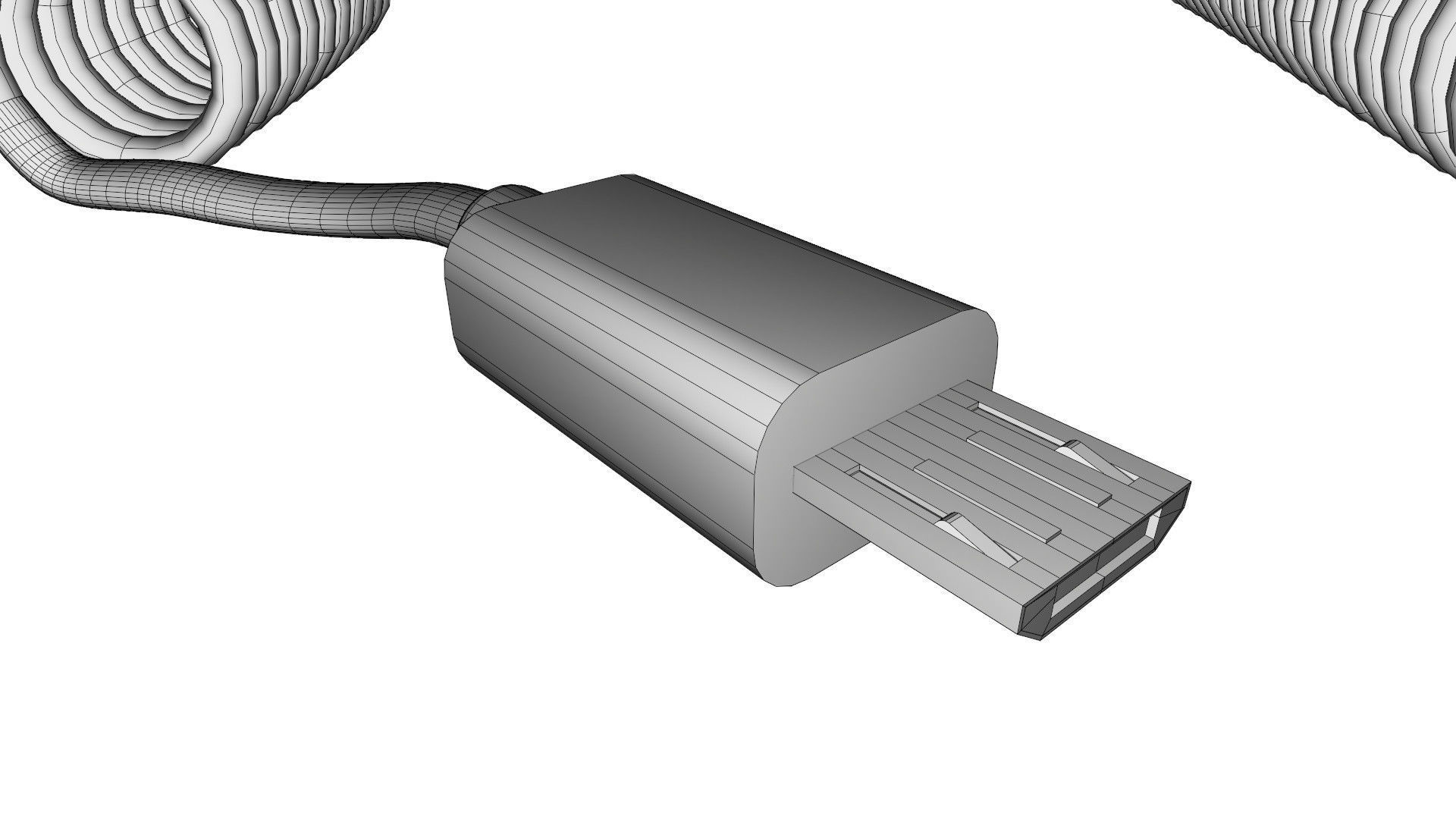 Coiled USB cable 3D model_9