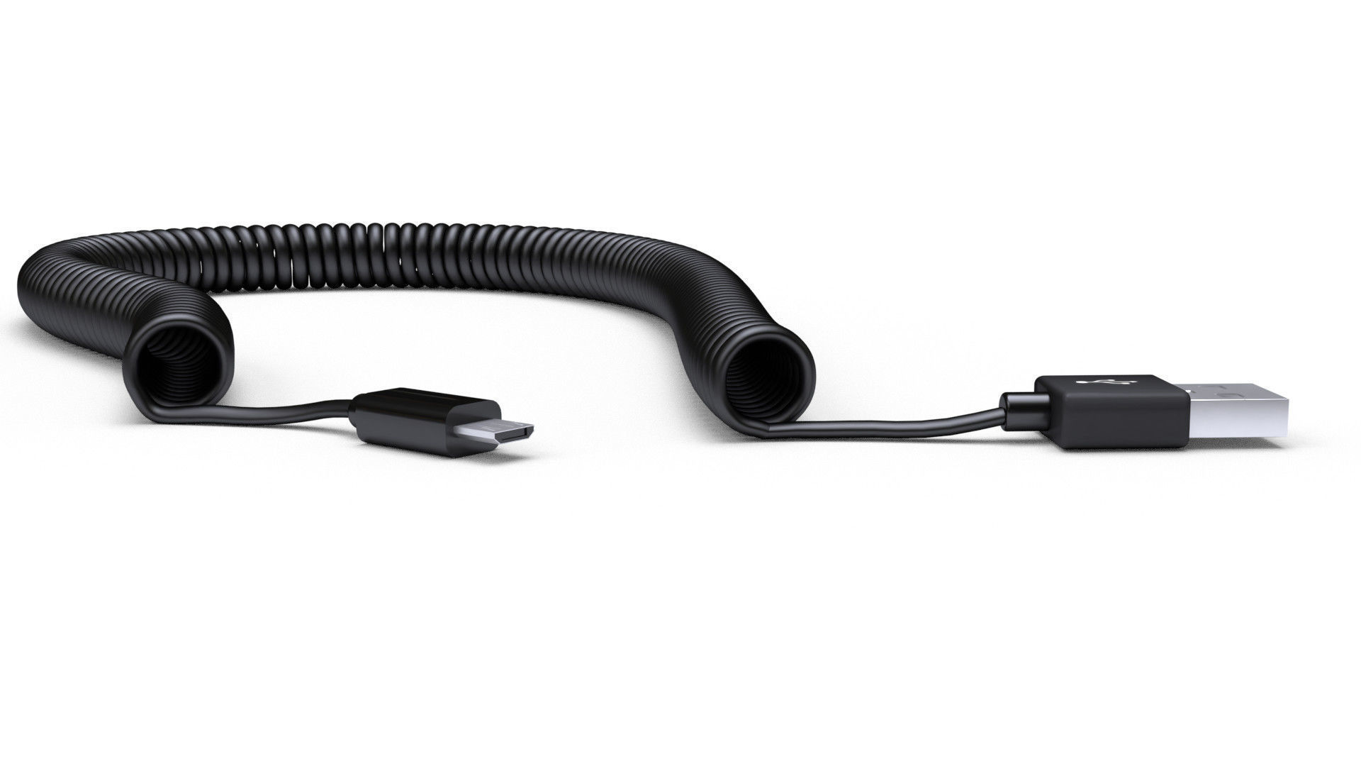 Coiled USB cable 3D model_2