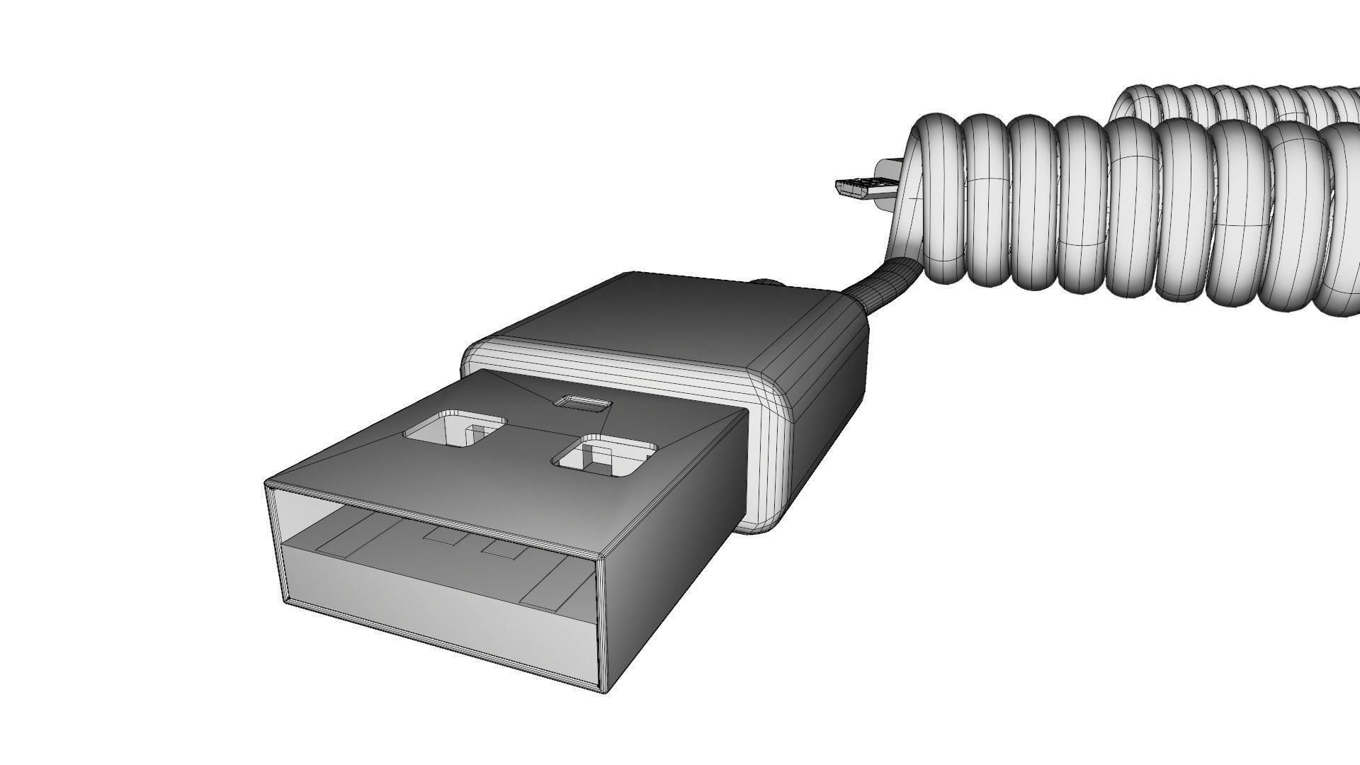Coiled USB cable 3D model_10