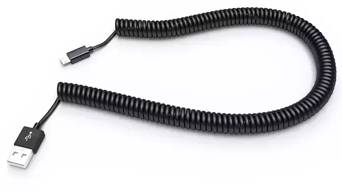 Coiled USB cable
