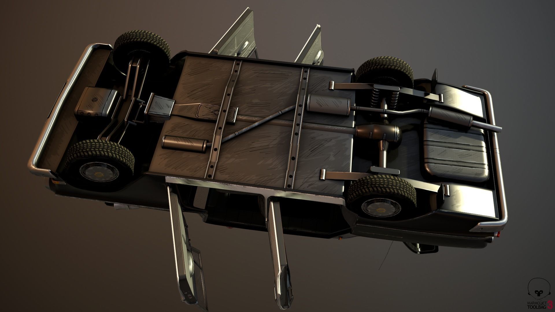 Police Car Stylized Low-poly 3D model_12