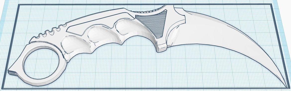 Two-colors enabled karambit kerambit knife 3D print 3D print model_3